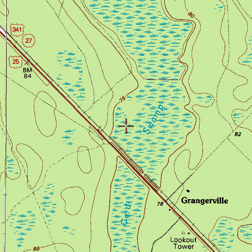 Topographic Map of Gardi Swamp, GA