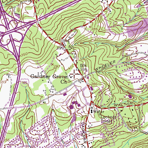 Topographic Map of Gardner Grove Church, GA