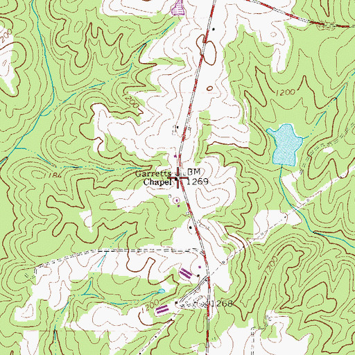 Topographic Map of Garretts Chapel, GA