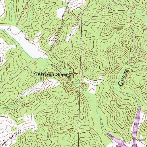 Topographic Map of Garrison Shoals, GA