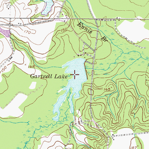 Topographic Map of Gartrell Lake, GA