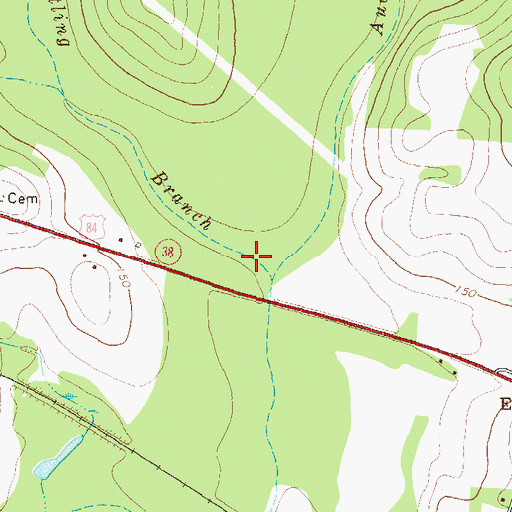 Topographic Map of Gatling Branch, GA