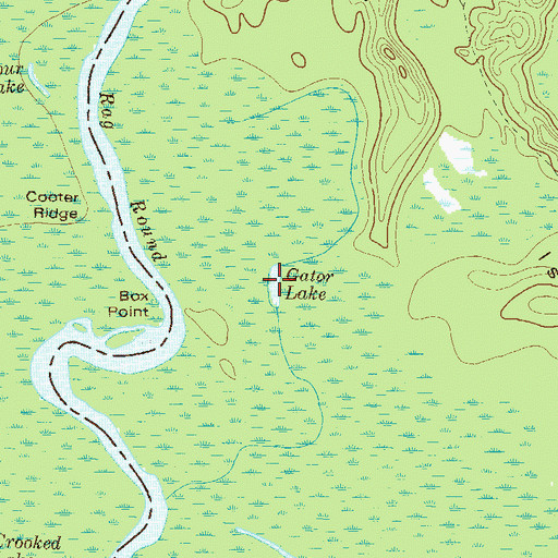 Topographic Map of Gator Lake, GA