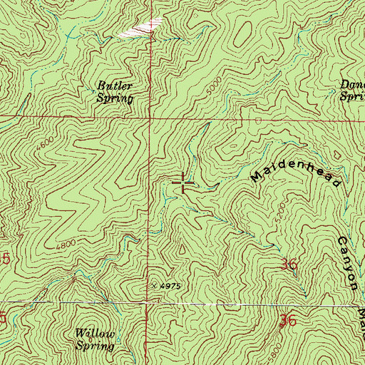 Topographic Map of Maidenhead Canyon, AZ