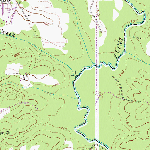 Topographic Map of Gay Creek, GA