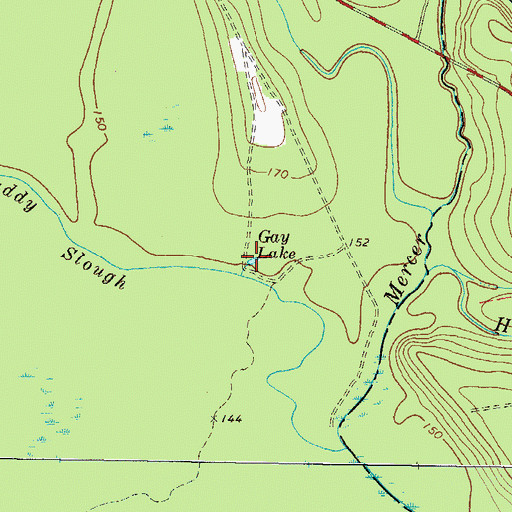 Topographic Map of Gay Lake, GA