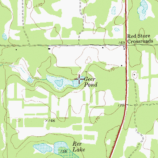Topographic Map of Geer Pond, GA