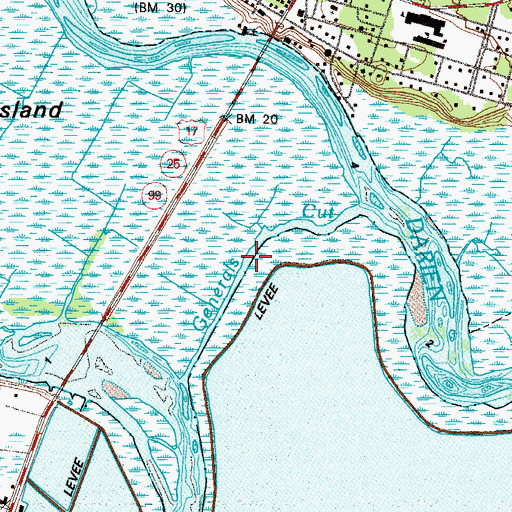 Topographic Map of Generals Cut, GA