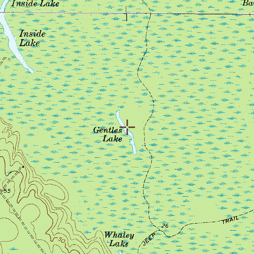 Topographic Map of Gentles Lake, GA