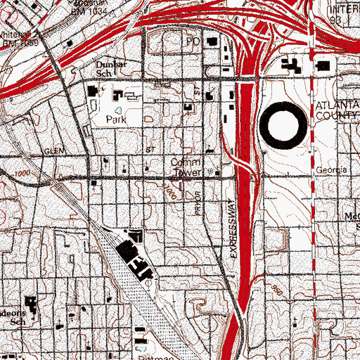 Topographic Map of Georgia Avenue School, GA