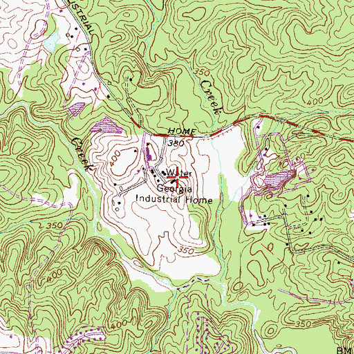 Topographic Map of Georgia Industrial Home, GA