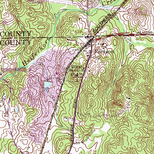 Topographic Map of Getzen Memorial Church, GA