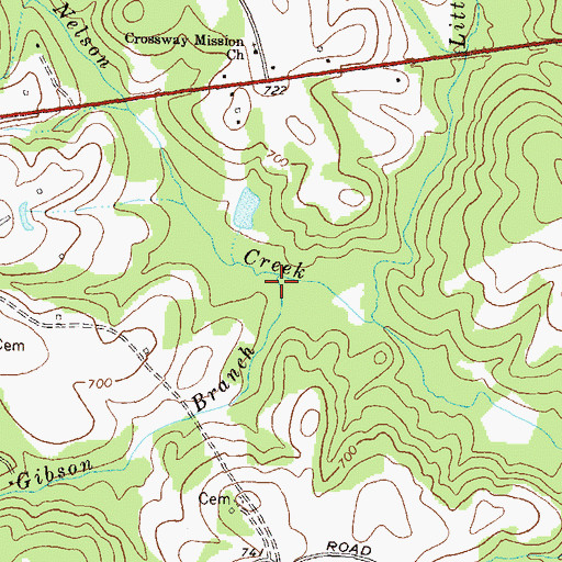 Topographic Map of Gibson Branch, GA