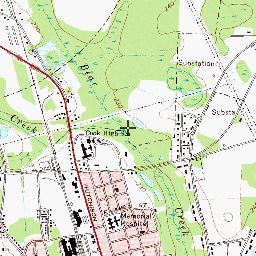 Topographic Map of Giddens Mill Creek, GA