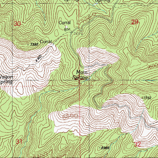 Topographic Map of Main Spring, AZ