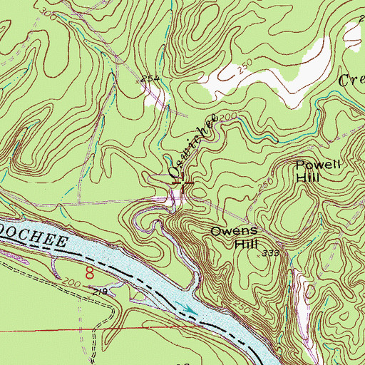Topographic Map of Gilbert Creek, GA