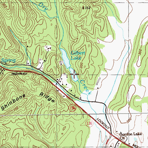 Topographic Map of Gilbert Lake, GA