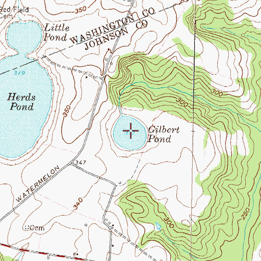 Topographic Map of Gilbert Pond, GA