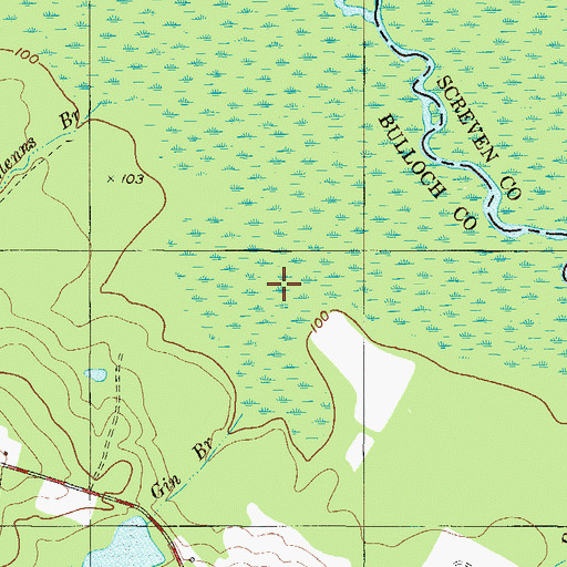 Topographic Map of Gin Branch, GA