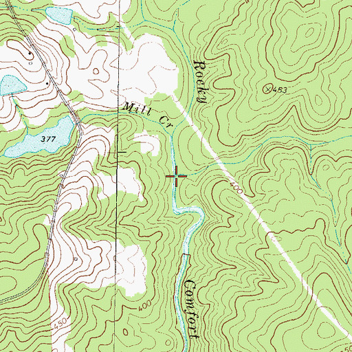 Topographic Map of Gin Branch, GA