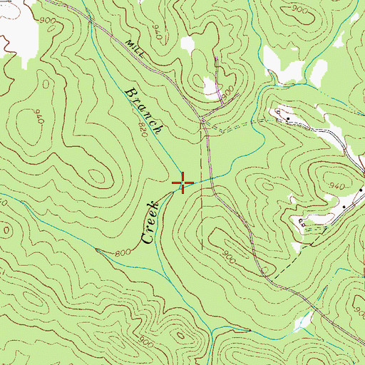 Topographic Map of Gin Branch, GA