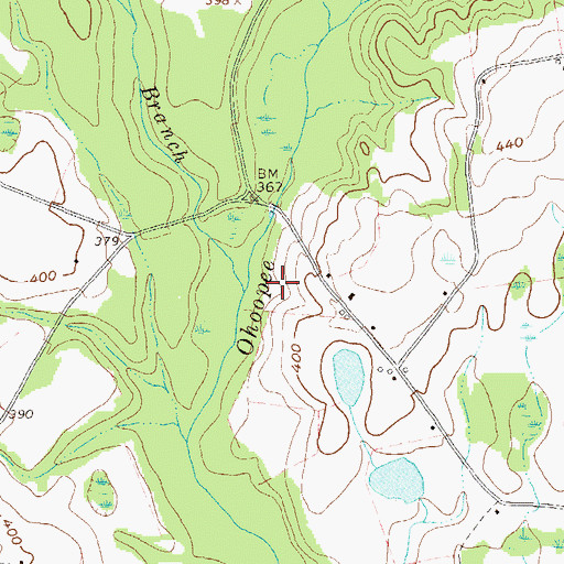 Topographic Map of Gin Branch, GA