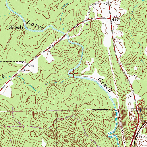 Topographic Map of Gin Creek, GA