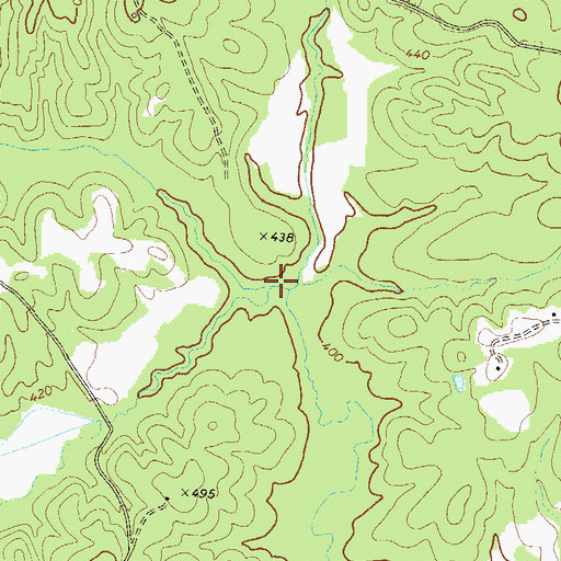 Topographic Map of Gin Creek, GA