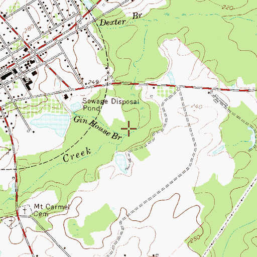 Topographic Map of Gin House Branch, GA