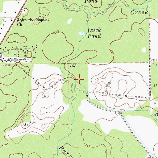 Topographic Map of Ginhouse Creek, GA