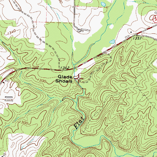 Topographic Map of Glade Shoals, GA