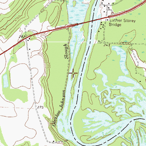 Topographic Map of Gleaton-Johnson Slough, GA