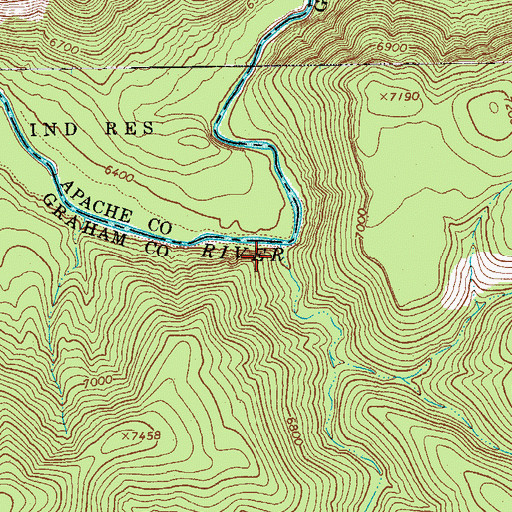 Topographic Map of Malay Creek, AZ