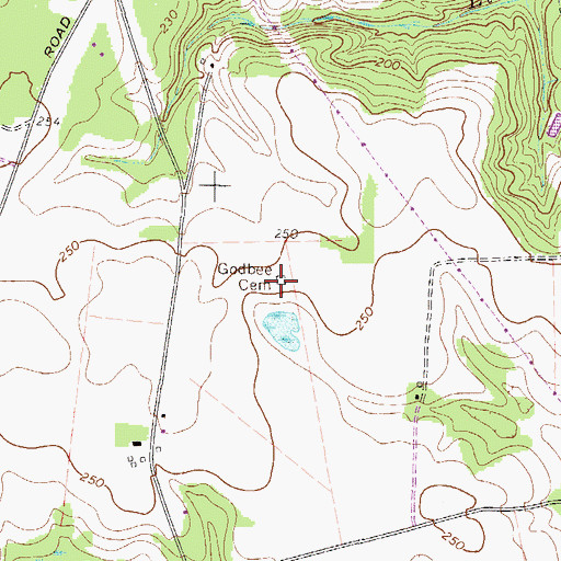 Topographic Map of Godbee Cemetery, GA