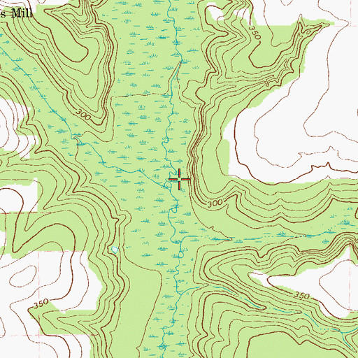 Topographic Map of Goffs Mill Creek, GA