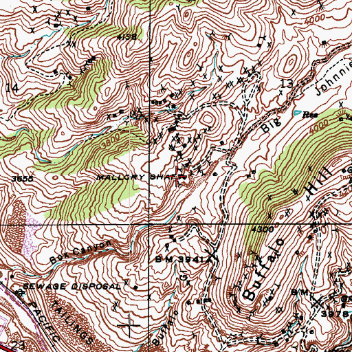Topographic Map of Mallory Shaft, AZ