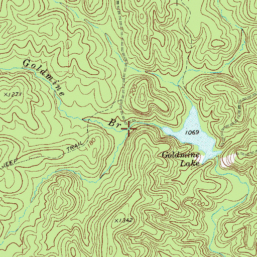 Topographic Map of Goldmine Branch, GA