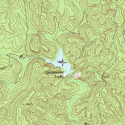 Topographic Map of Goldmine Lake, GA