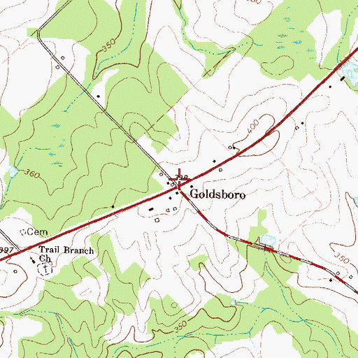 Topographic Map of Goldsboro, GA