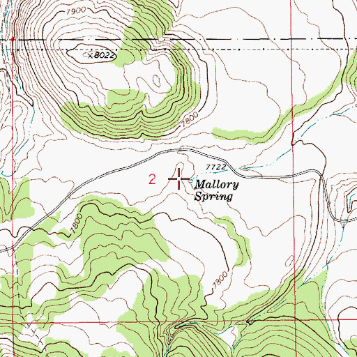 Topographic Map of Mallory Spring, AZ