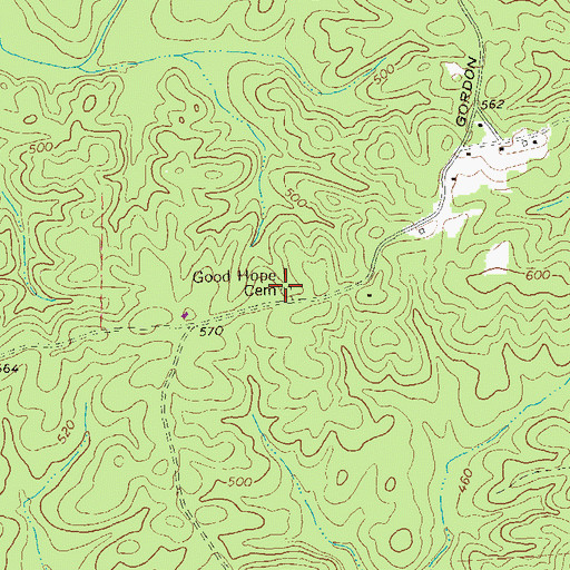 Topographic Map of Good Hope Cemetery, GA