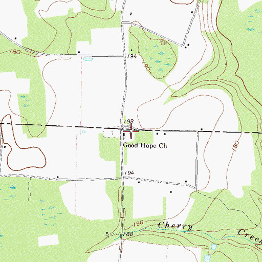 Topographic Map of Good Hope Church, GA