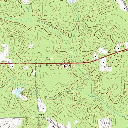 Topographic Map of Good Hope Church, GA