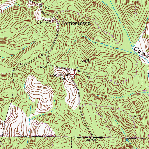Topographic Map of Goodhope Cemetery, GA