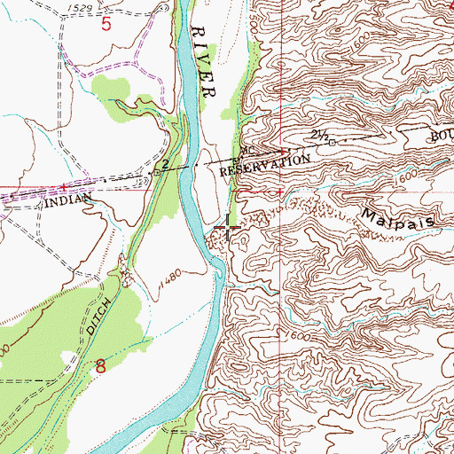 Topographic Map of Malpais Canyon, AZ