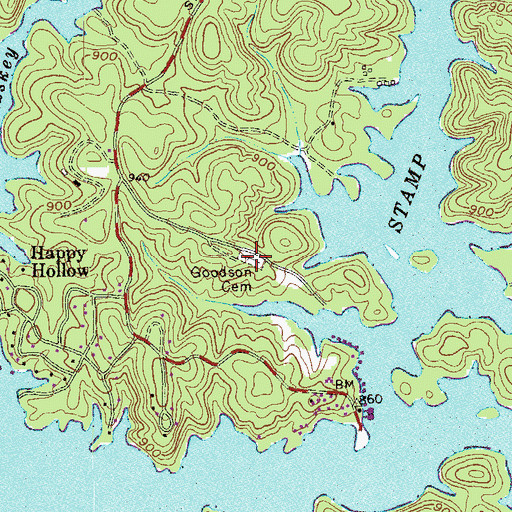 Topographic Map of Furnace-Goodson Cemetery, GA