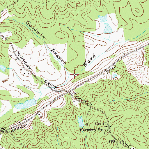 Topographic Map of Goodwin Branch, GA