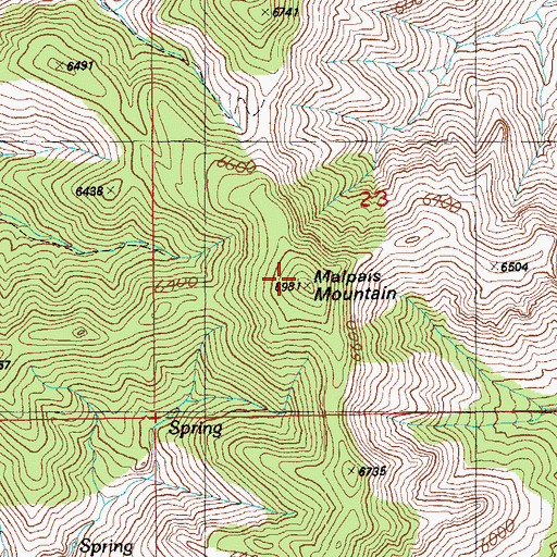 Topographic Map of Malpais Mountain, AZ