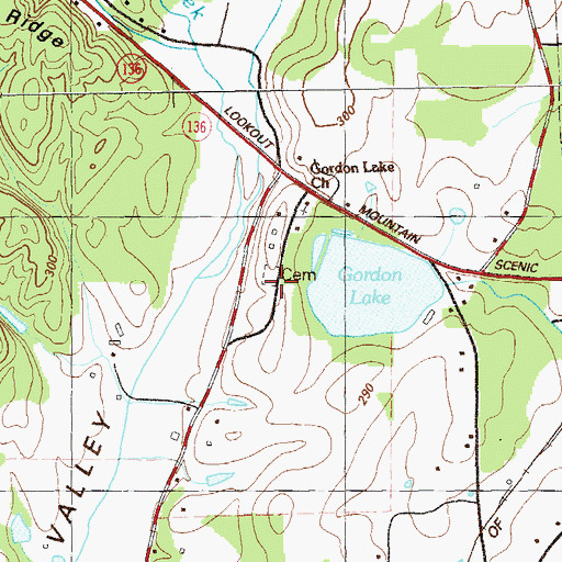 Topographic Map of Gordon Chapel, GA