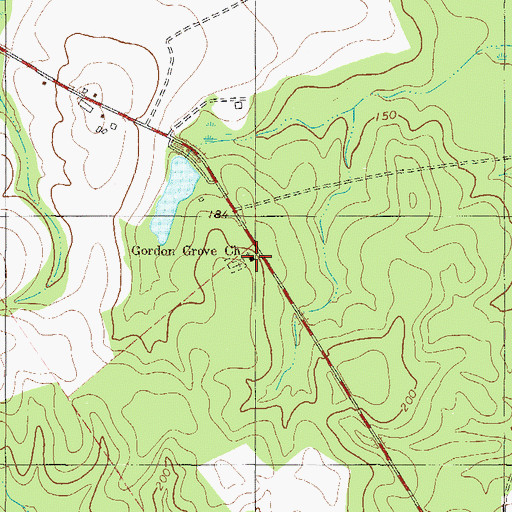 Topographic Map of Gordon Grove Church, GA